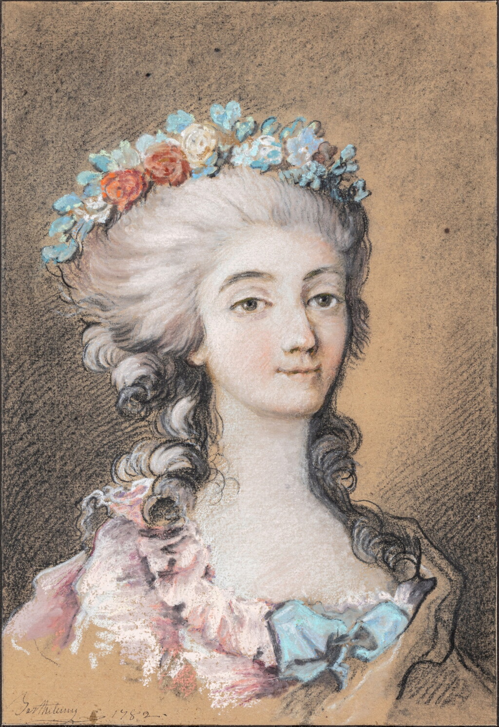 View full screen - View 1 of Lot 438. Portrait of Mme. De Lorme, née de la Cour.