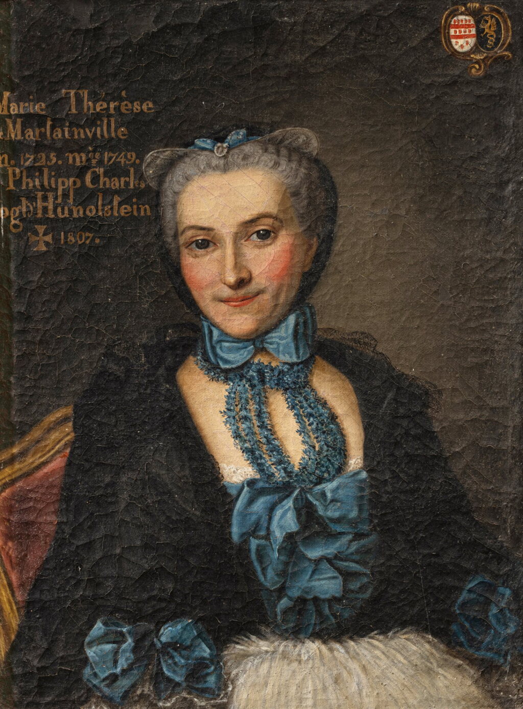 View full screen - View 1 of Lot 136. Portrait of Marie-Thérèse (née de Gaude) de Martainville (1725-1807).