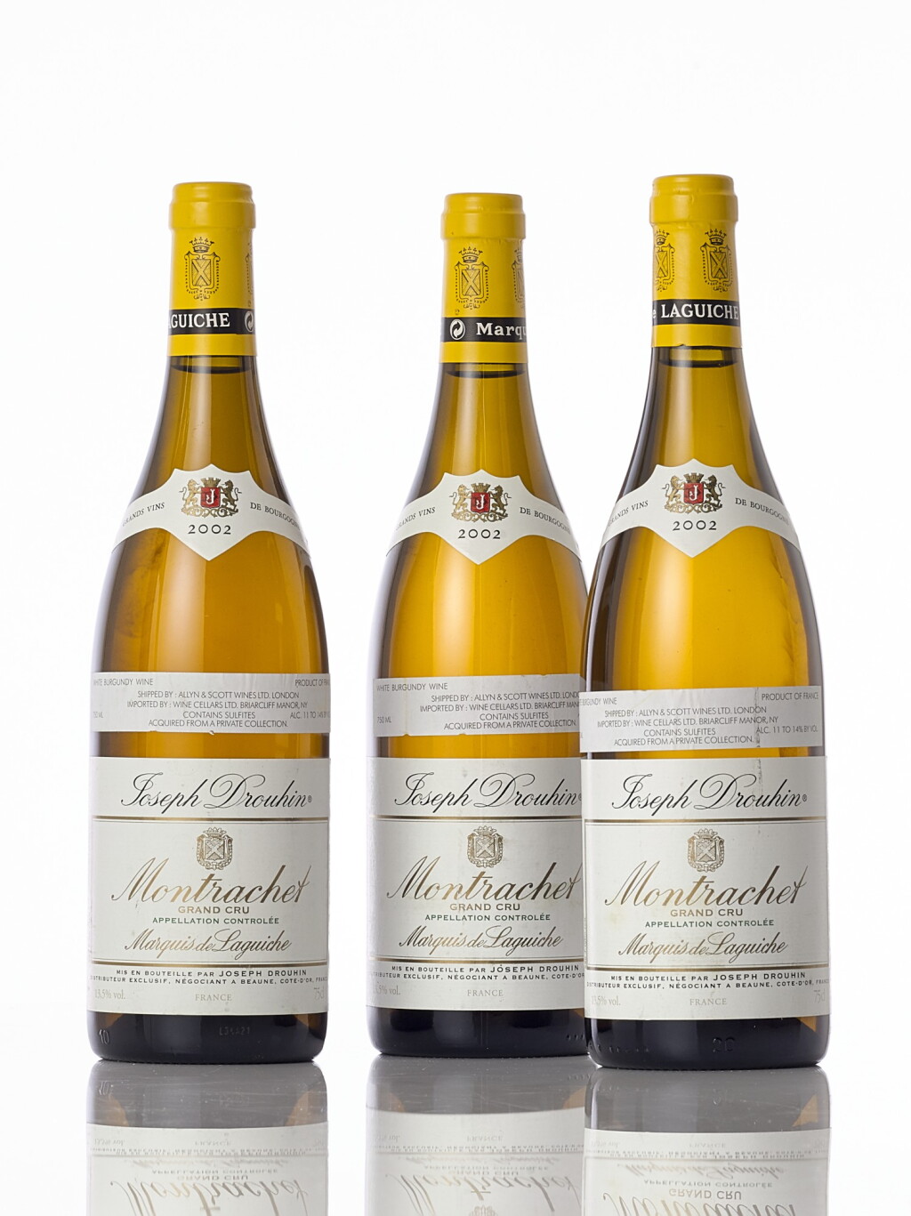 View full screen - View 1 of Lot 5102. Montrachet, Marquis de Laguiche 2002 Joseph Drouhin (3 BT).