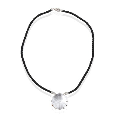 View full screen - View 1 of Lot 18. ROCK CRYSTAL AND DIAMOND PENDANT NECKLACE, MICHELE DELLA VALLE.