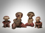 Four Nayarit Figures, Lagunillas Type C, Protoclassic, circa 100 BC - AD 250