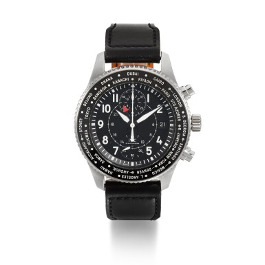 View full screen - View 1 of Lot 206. PILOT'S TIMEZONER, REFERENCE IW395001 STAINLESS STEEL AUTOMATIC FLYBACK CHRONOGRAPH WRISTWATCH WITH WORLDTIME INDICATION AND DATE, CIRCA 2019.