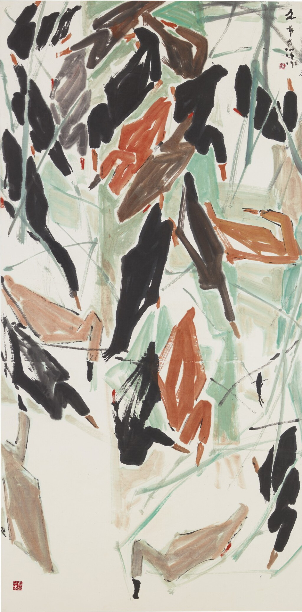 View full screen - View 1 of Lot 1056. CHEN WEN HSI 陳文希 | DUCKS BY THE RIVER 河邊的鴨子.
