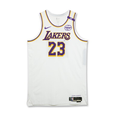 View full screen - View 1 of Lot 1. LeBron James Los Angeles Lakers 2025 NBA Playoffs Western Conference Round 1 Game Worn Association Edition Jersey | Game 1 .