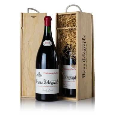 View full screen - View 1 of Lot 224. Châteauneuf du Pape, Vieux Télégraphe, 'La Crau' 2015 (2 DM).