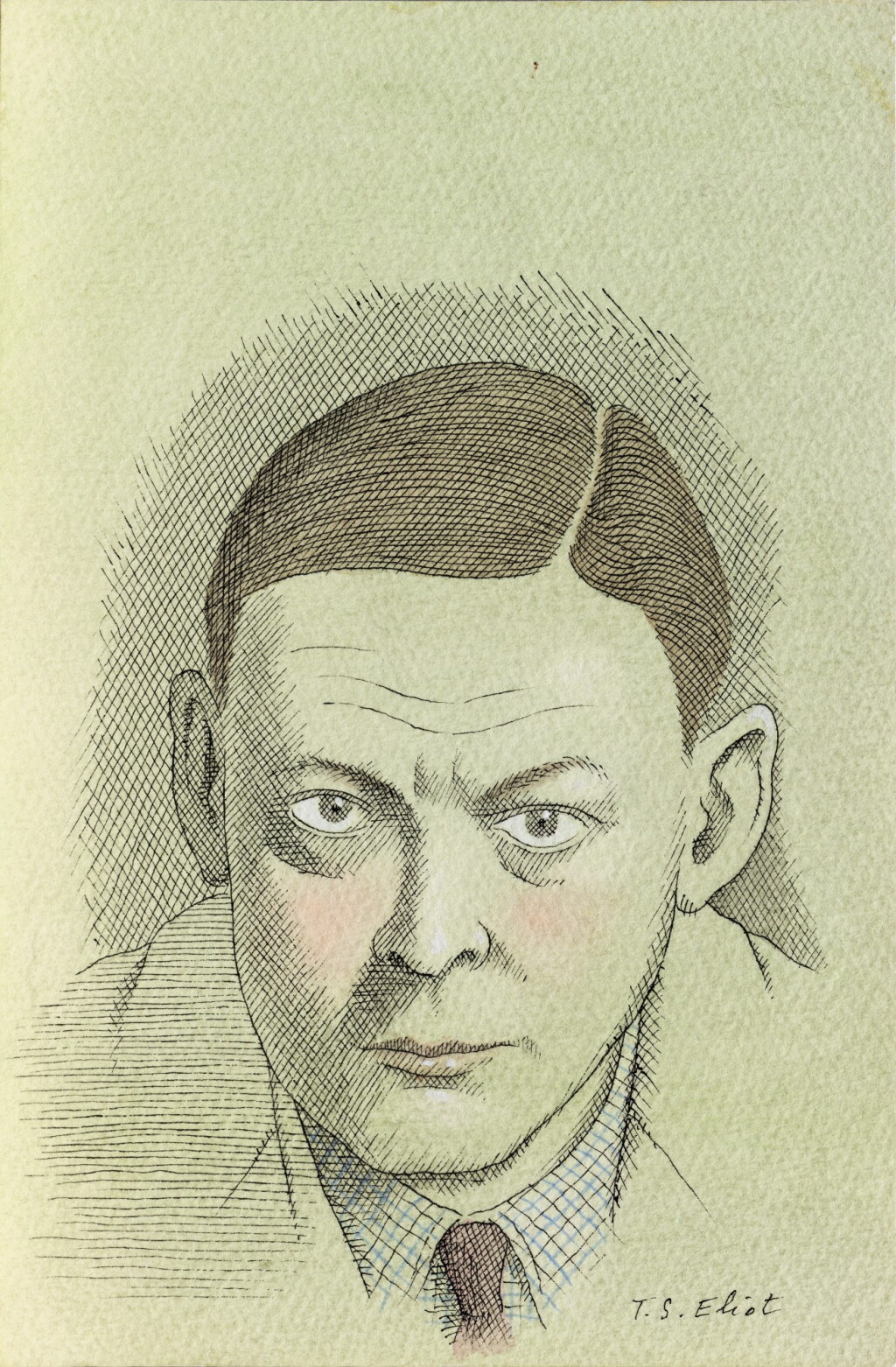 View full screen - View 1 of Lot 51. Portrait de Thomas Stearns Eliot.