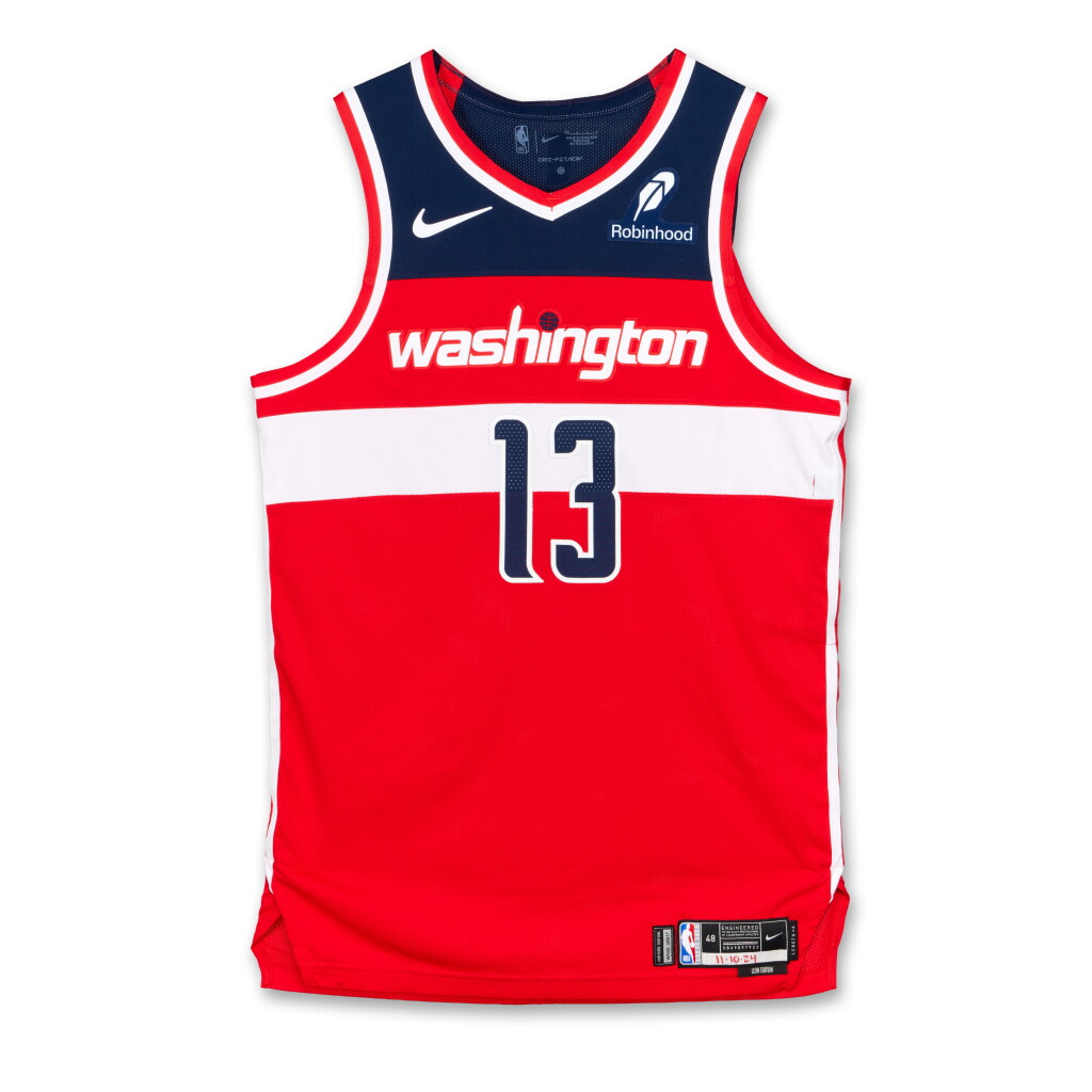 View full screen - View 1 of Lot 120. Jordan Poole Washington Wizards 2024-2025 Game Worn Icon Edition Jersey .