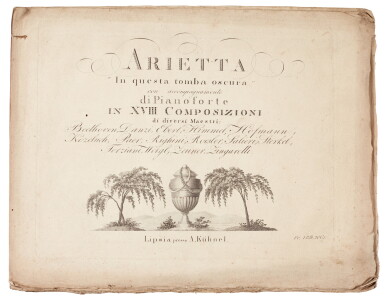 View full screen - View 1 of Lot 22. L. v. Beethoven. "In questa tomba oscura", WoO 133, early edition, 1811.