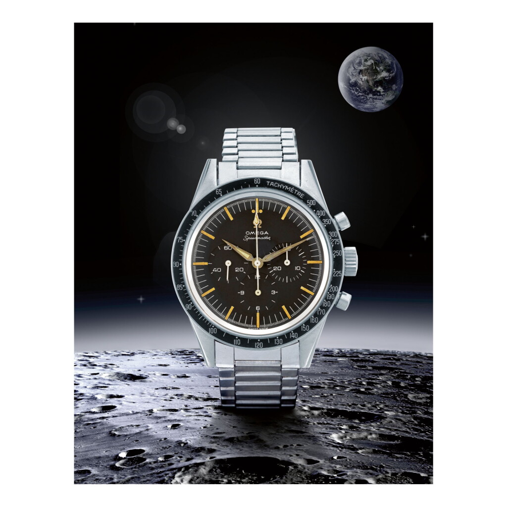 View full screen - View 1 of Lot 27. OMEGA | SPEEDMASTER REF 105.002-62 SC, A STAINLESS STEEL CHRONOGRAPH WRISTWATCH, MADE IN 1963.