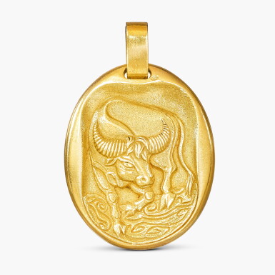 View full screen - View 1 of Lot 1397. Gold 'Taurus' Pendant | 卡地亞 | K金 'Taurus' 掛墜.