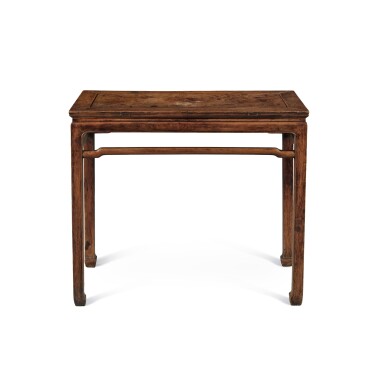 View full screen - View 1 of Lot 56. A burlwood-inset 'huanghuali' waisted side table (Tiaozhuo), 17th / 18th century.
