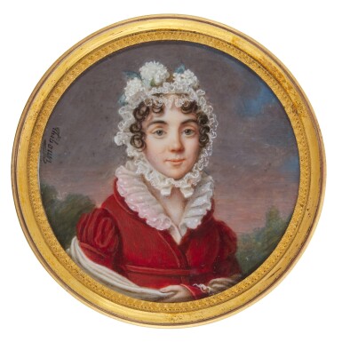 View full screen - View 1 of Lot 166. Portrait of a lady, circa 1815.