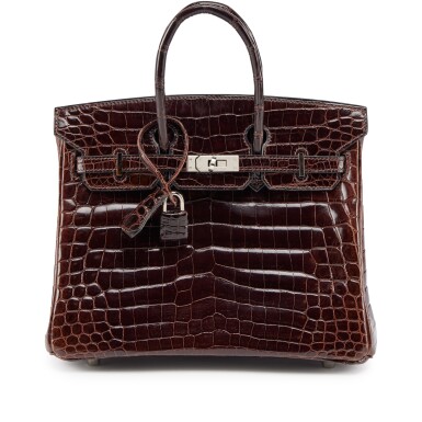 View full screen - View 1 of Lot 39. Cocoan Shiny Niloticus Crocodile Birkin 25 Palladium Hardware, 2008.