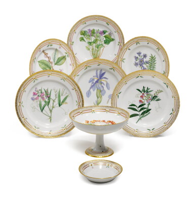 View full screen - View 1 of Lot 87. A Set of Six Royal Copenhagen 'Flora Danica' Dinner Plates, Modern.