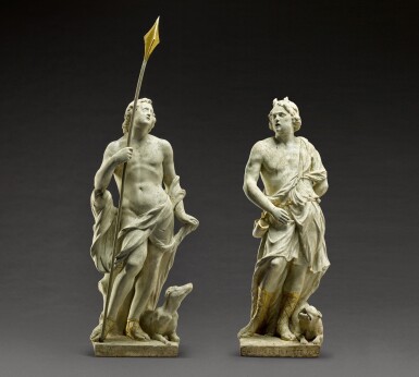 View full screen - View 1 of Lot 67. Albert Xavery (1664-1728) | Netherlandish, The Hague, dated 1706 | Actaeon and Endymion.