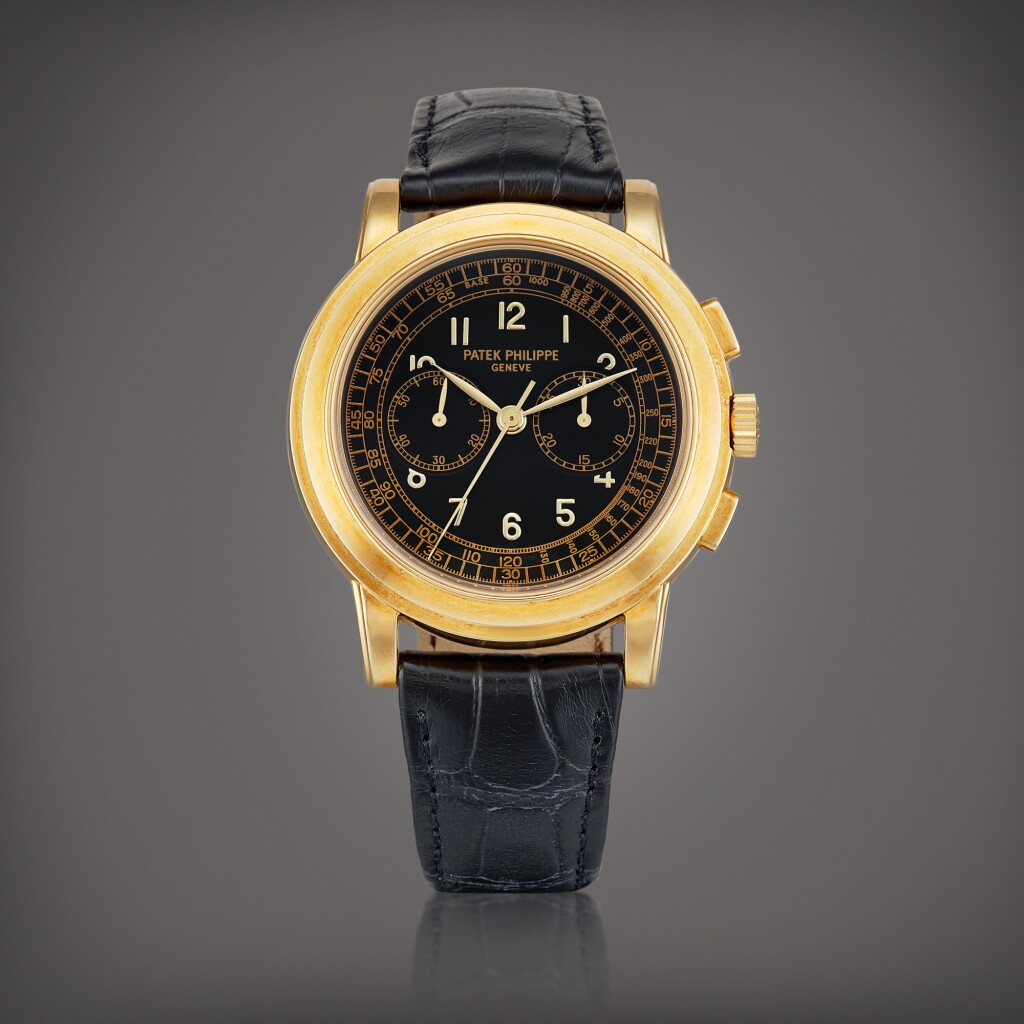 View full screen - View 1 of Lot 2194. Reference 5070 A yellow gold chronograph wristwatch, Circa 1999 | 百達翡麗 | 型號5070 黃金計時腕錶,約1999年製.