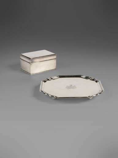 View full screen - View 1 of Lot 680. A Dutch Silver Salver and Biscuit Box, Reinder Reijnders, Leewaurden and Jacobus Carrenhoff, Amsterdam, 1889 and 1833.