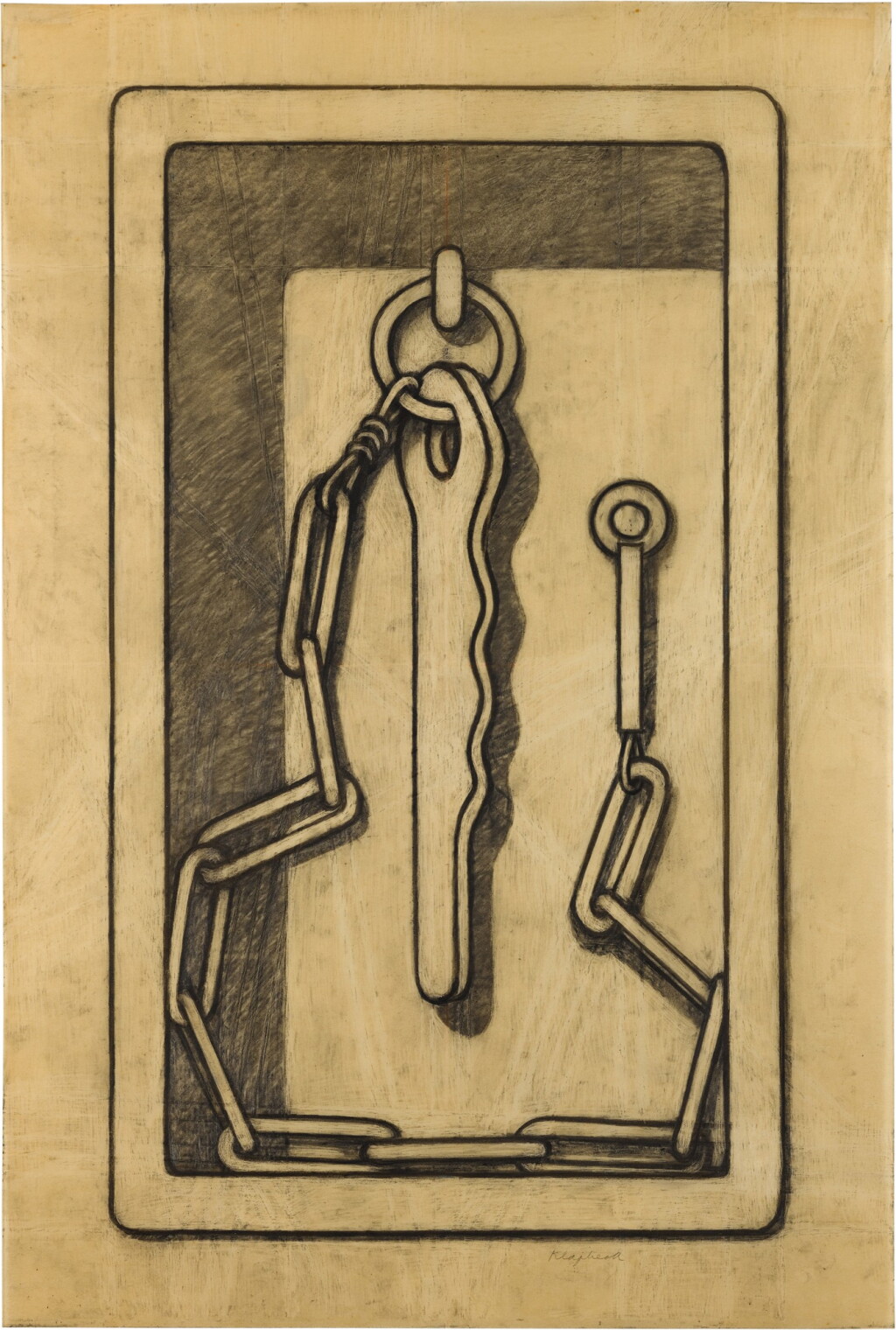 View full screen - View 1 of Lot 861. KONRAD KLAPHECK | VORZEICHNUNG ZU "DER VERHINDERTE APOSTEL".