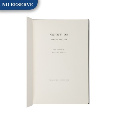 View full screen - View 1 of Lot 21. Nohow On. Limited Editions Club, by Golgonooza Letterfoundry, 1989.