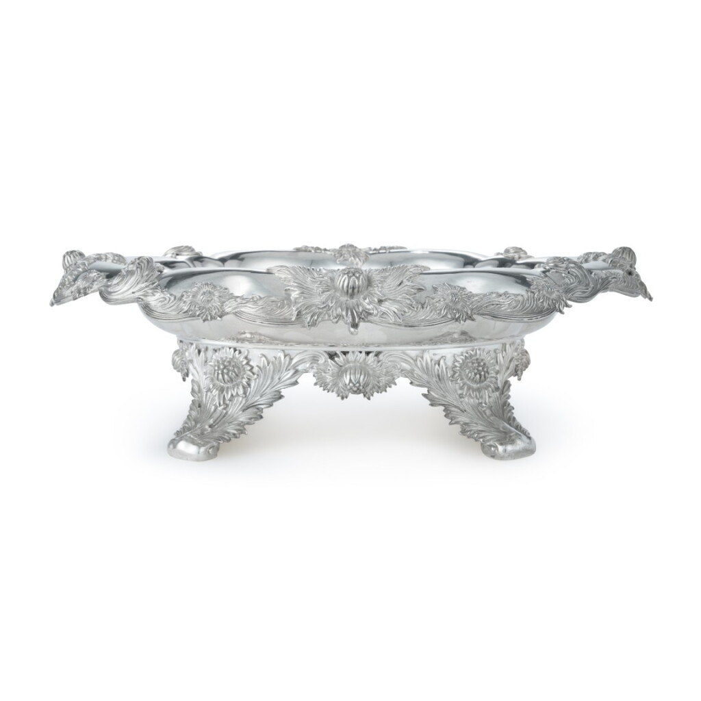 View full screen - View 1 of Lot 256. An American Silver Chrysanthemum Pattern Oval Centerpiece, Tiffany & Co., New York, Circa 1902.