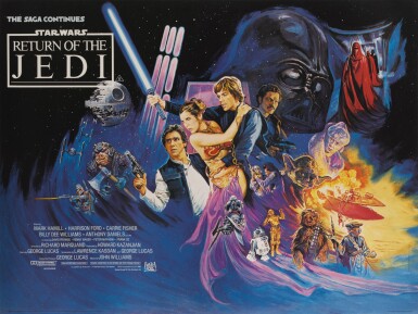 View full screen - View 1 of Lot 79. RETURN OF THE JEDI, BRITISH POSTER, JOSH KIRBY, 1983.