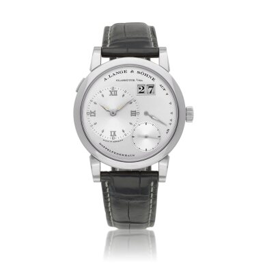 View full screen - View 1 of Lot 2144. Lange 1, Reference 101.039 | A white gold wristwatch with digital date display and power reserve indication, Circa 2009 | 朗格 | Lange 1 型號101.039 | 白金腕錶,備數位日期及動力儲備顯示,約2009年製.