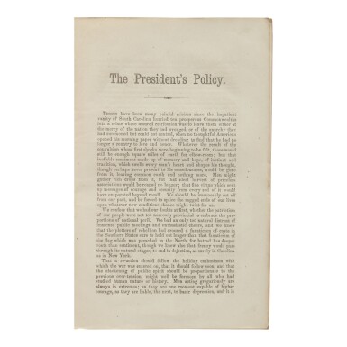 View full screen - View 1 of Lot 318. Lowell, James Russell | First edition, Lowell’s review of Abraham Lincoln’s Amnesty Oath .