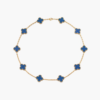 View full screen - View 1 of Lot 1204. ‘Vintage Alhambra’ Blue Agate Necklace | 梵克雅寶 | ‘Vintage Alhambra’ 藍色瑪瑙 項鏈.