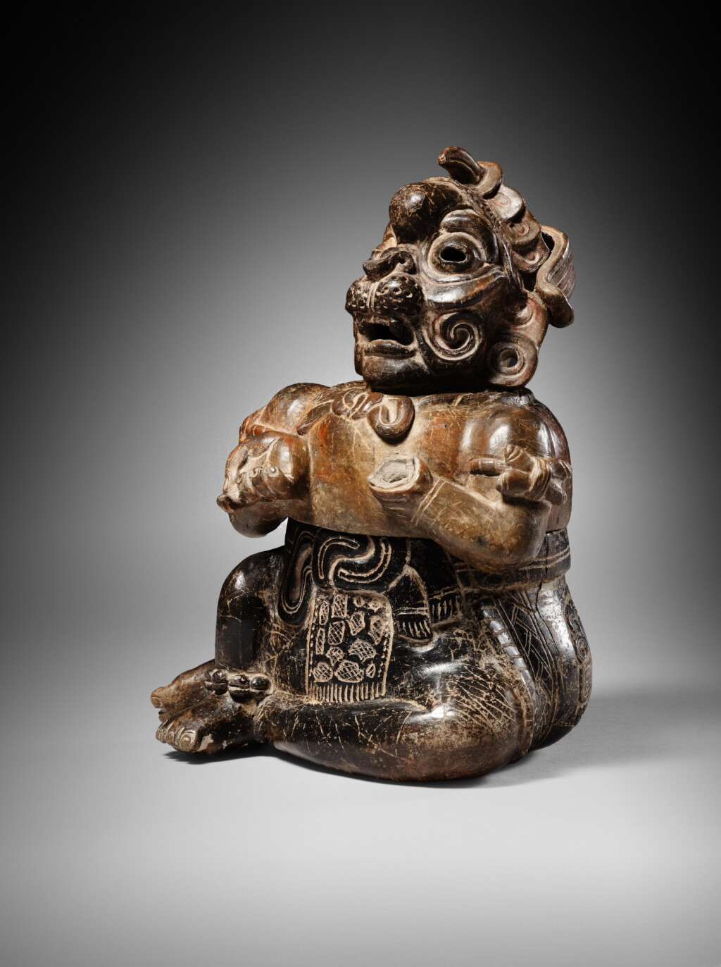 View full screen - View 1 of Lot 23. Important Maya Three-part Effigy Vessel.