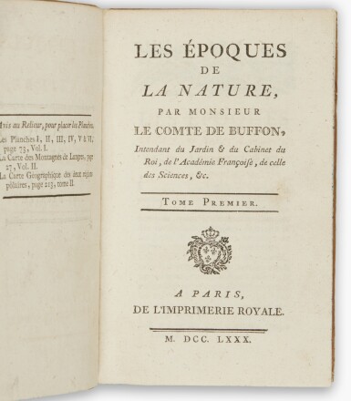 View full screen - View 1 of Lot 66. Buffon, Georges Louis Leclerc | Les Epoques de la nature... .