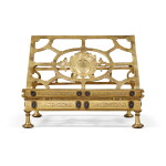 A Spanish Renaissance Enamel-Mounted Gilt-Brass Lectern, Possibly Late 16th Century