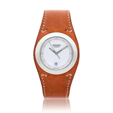 View full screen - View 1 of Lot 243. Reference HA3.710 A pair of stainless steel wristwatches with dates, Circa 1990.