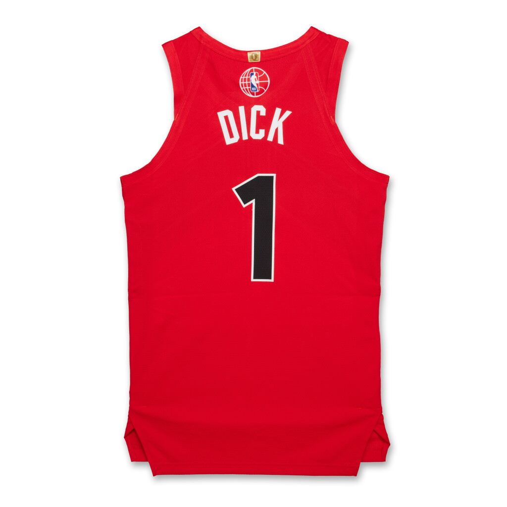 Voir en plein écran - Voir 1 du lot 172. Gradey Dick ‘Canada Series’ Toronto Raptors 2024-2025 Game Worn Icon Edition Jersey .