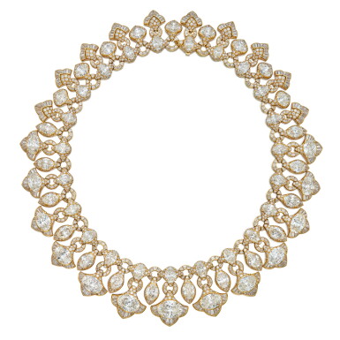 View full screen - View 1 of Lot 27. An Attractive Gold and Diamond Necklace.