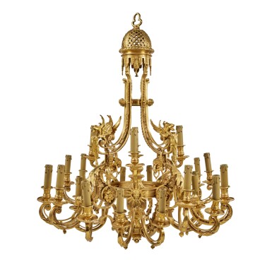 View full screen - View 1 of Lot 157. A Large French Gilt-Bronze Twenty-Four Light Chandelier, Paris, Last Quarter 19th Century .