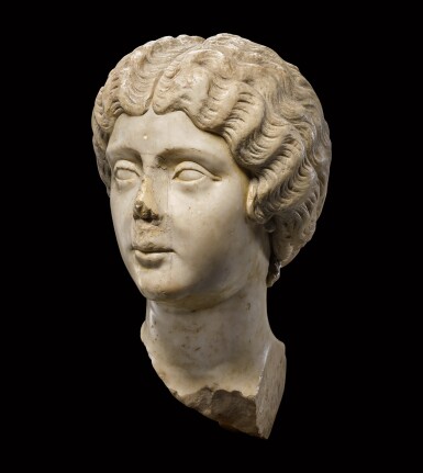 View full screen - View 1 of Lot 191. A Roman Marble Portrait Head of Faustina Minor, A.D. 161-176.