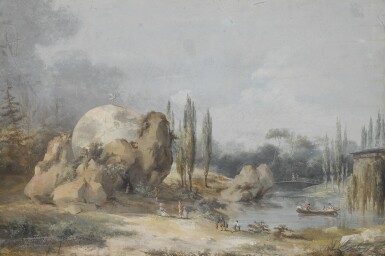 View full screen - View 1 of Lot 746. Louis-Gabriel Moreau, called Moreau l'Aîné | THE GARDEN OF PIERRE-AUGUSTIN CARON DE BEAUMARCHAIS IN PARIS.