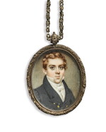 NATHANIEL ROGERS | MINIATURE PORTRAIT OF JOHN WICKHAM WELLS TOGETHER WITH A MINIATURE MOURNING PICTURE IN REMEMBRANCE OF MARY A. WELLS