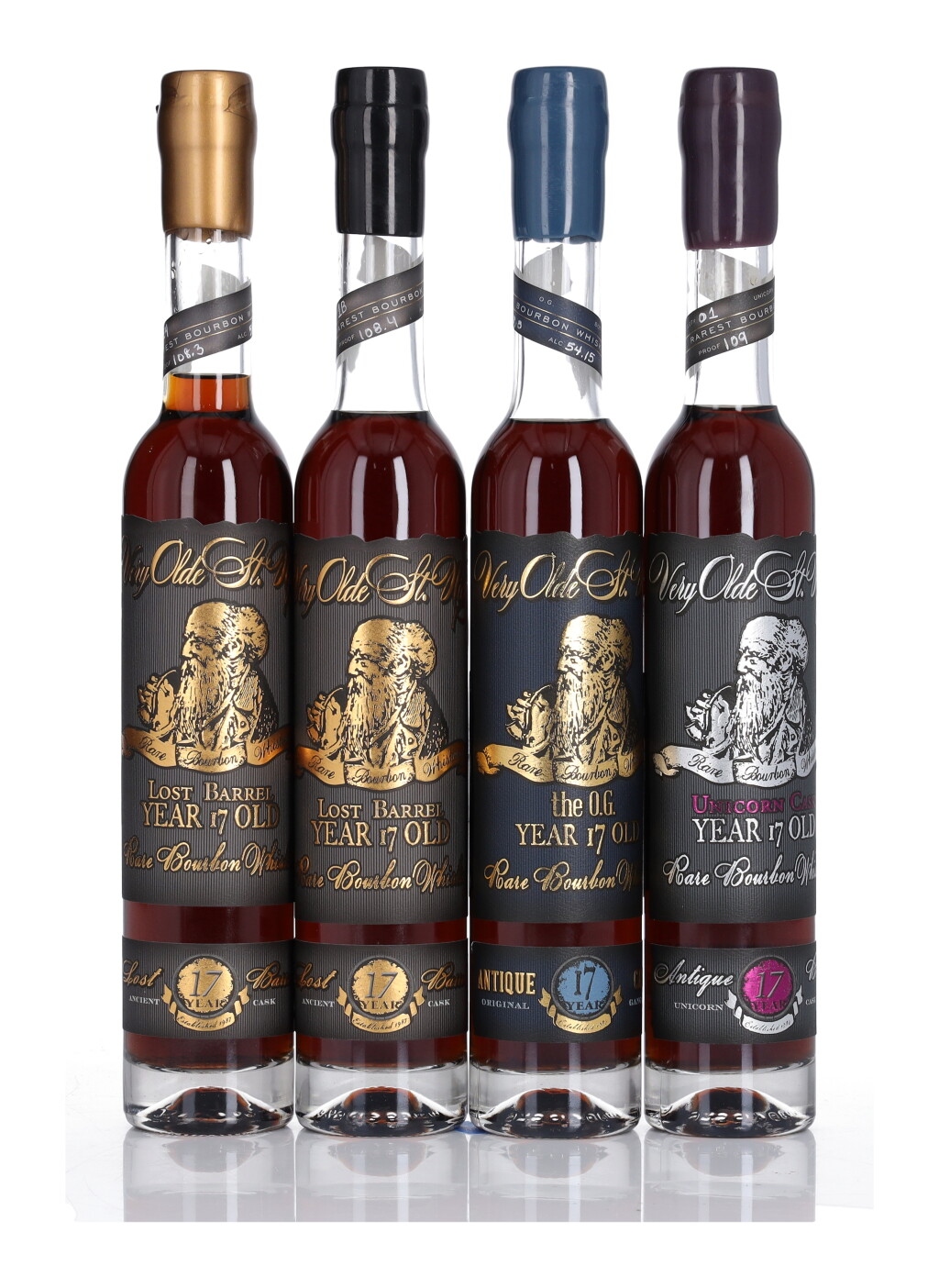 View full screen - View 1 of Lot 324. Very Olde St. Nick Bourbon Mixed Lot NV (4 Bottles 37.5cl).