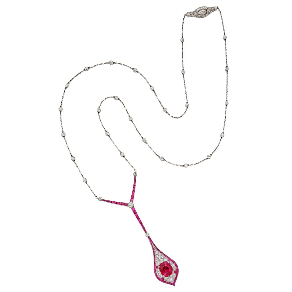 View full screen - View 1 of Lot 61. Superb Ruby and Diamond Sautoir.