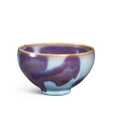 View full screen - View 1 of Lot 3605. An outstanding Jun purple-splashed bowl Northern Song – Jin dynasty, 12th – 13th century | 北宋至金十二至十三世紀 鈞窰天藍釉紫斑盌.