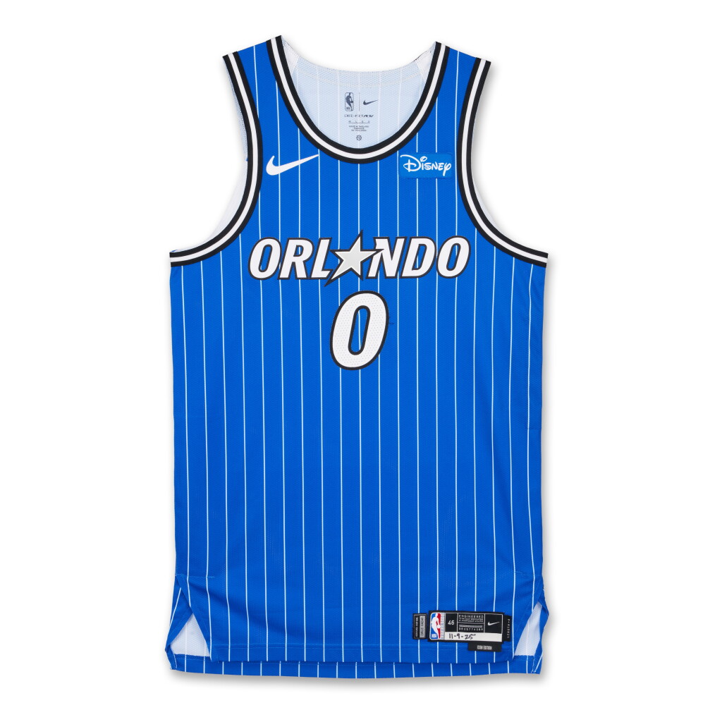 View full screen - View 1 of Lot 59. Anthony Black Orlando Magic 2025-2026 Game Worn Icon Edition Jersey.