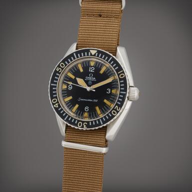 View full screen - View 1 of Lot 65. Reference 165.024 Seamaster 300 ‘Military’ | A stainless steel automatic diver’s wristwatch, Made for the British Royal Navy, Circa 1968.