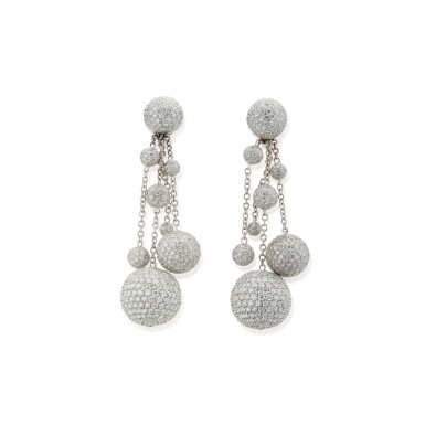 View full screen - View 1 of Lot 340. de Grisogono | Gold and Diamond 'Boule' Pendant-Earclips.