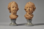 Pair of Busts of a Young Boy and a Young Girl
