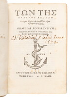 Aeschines and Demosthenes, Orationes, Venice, Torresano, 1549, contemporary limp vellum