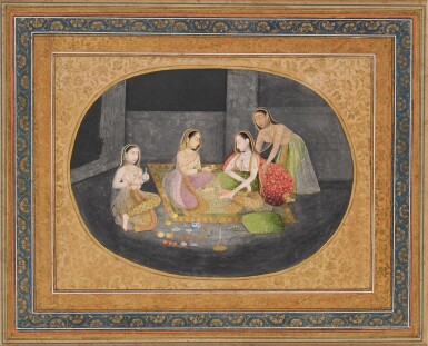 View full screen - View 1 of Lot 862. A Princess Consoled by her Handmaidens, Provincial Mughal, circa 1800.