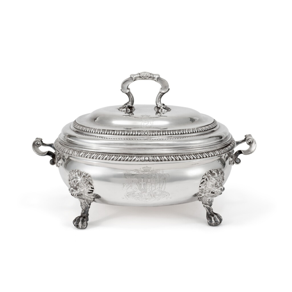 View full screen - View 1 of Lot 228. A George II Silver Soup Tureen and Cover Paul Crespin, London, 1736.