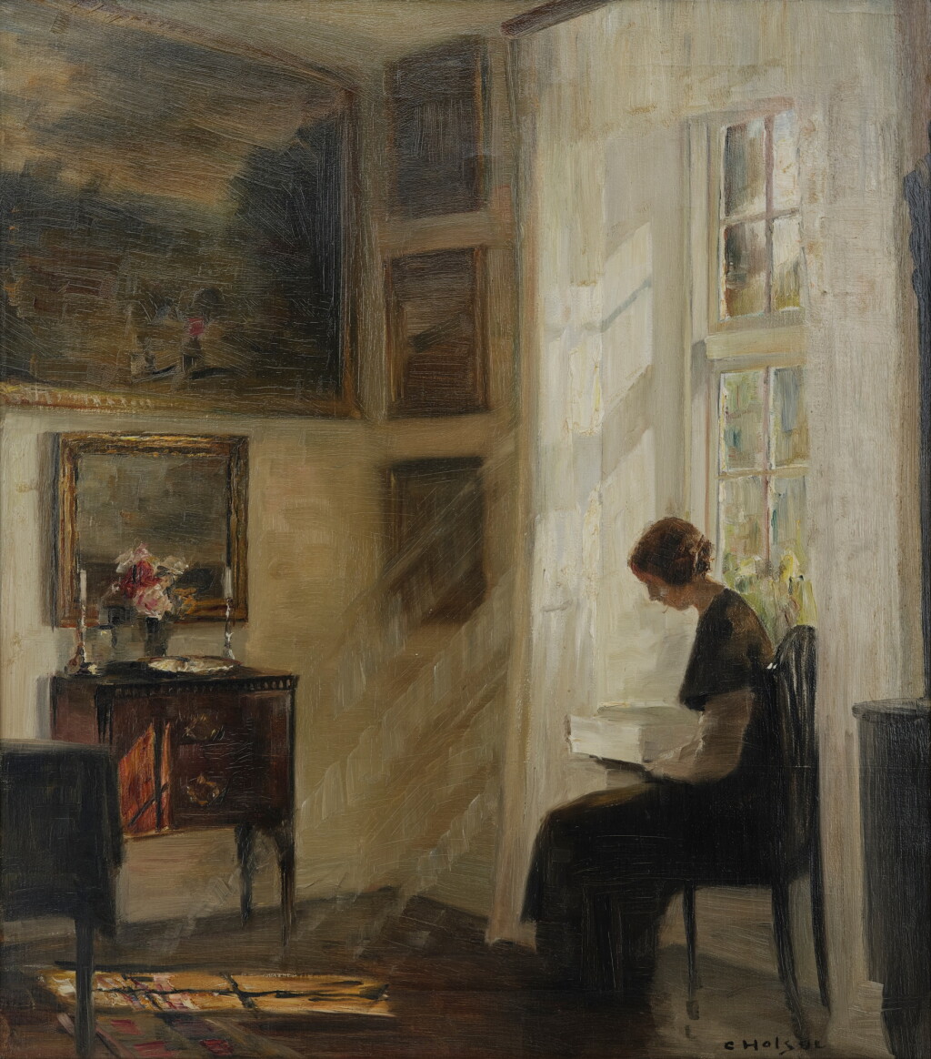 View full screen - View 1 of Lot 395. Girl reading.