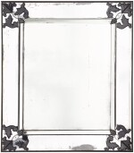 A Venetian clear and blue glass mirror, probably 19th century